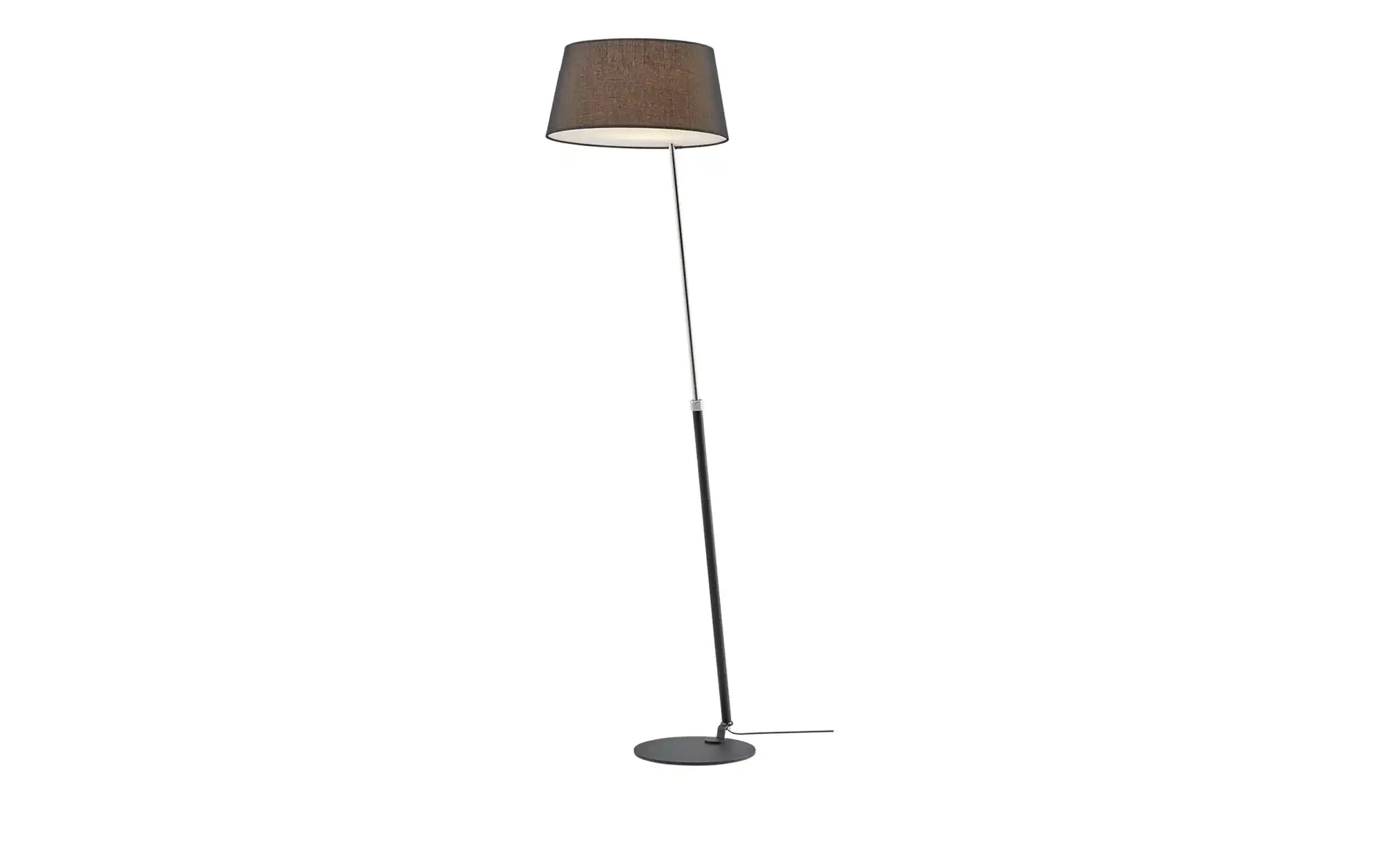 HELL-höllisch gutes Licht Stehleuchte, 1-flammig, schwarz/chrom mit grauen Schirm