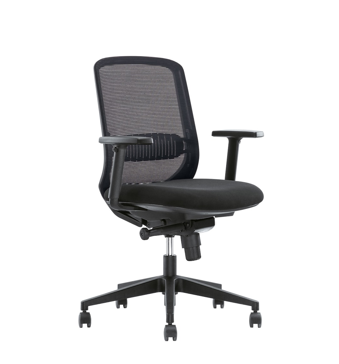 Drehstuhl Orco Mischgewebe Schwarz/Gestell Schwarz 66,5x100-107x60 cm