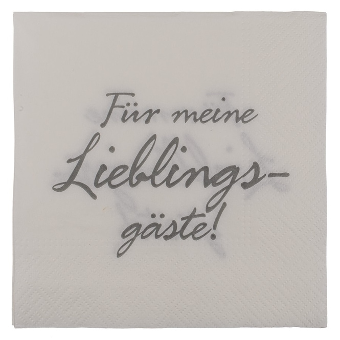20 Servietten - Lieblingsgäste - ca. 33 x 33 cm