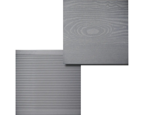 Konsta WPC terrasplanken Extenso holle kamerprofiel gestructureerd mat 20x190 mm (verkoop per meter van 1,00 m tot max. 6,00 m) lichtgrijs