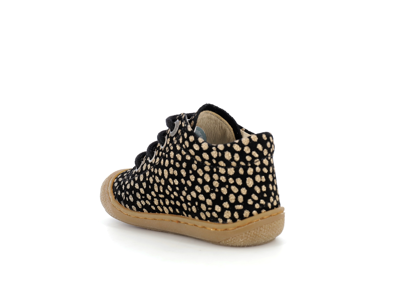 Naturino-COCOON SUEDE GIRL Nubuck Noir Or