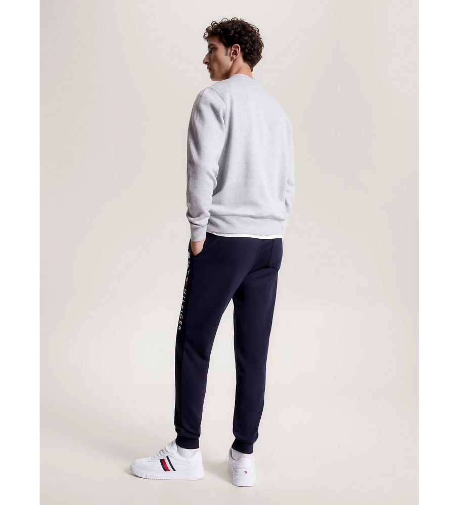 Moletom Tommy Hilfiger com gola redonda e logo, cinza