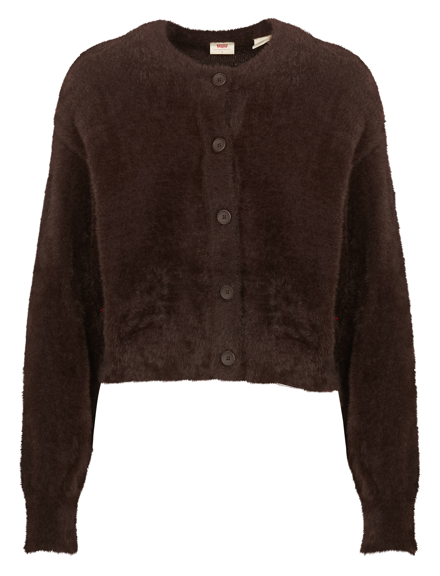 CAT CARDIGAN - Gilet col rond en fourrure synthétique| Beige