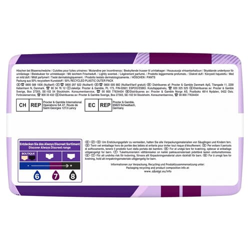 Always Discreet Inkontinenz-Höschen Für Frauen, L, 9 Stück