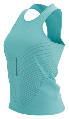 Débardeur Femme Compressport Performance Singlet W Aqua Bleu
