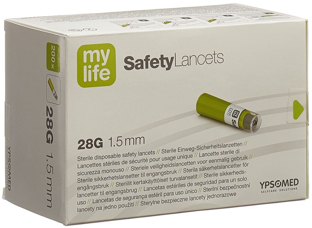MYLIFE SafetyLancets 28G 200 Stk