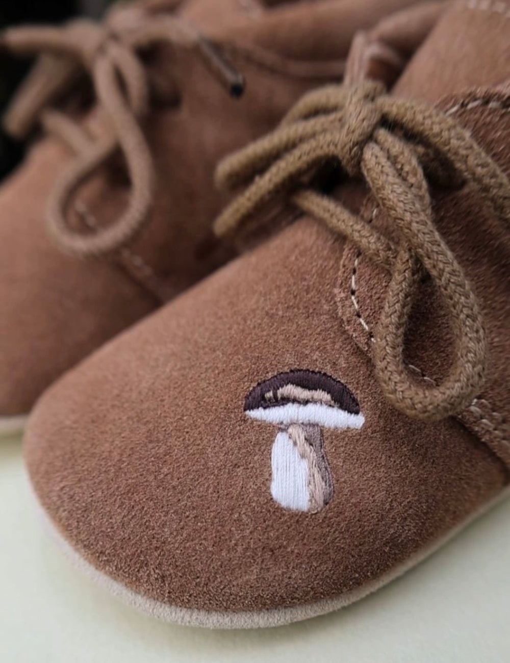 Woodland Crib Shoe - Mushroom