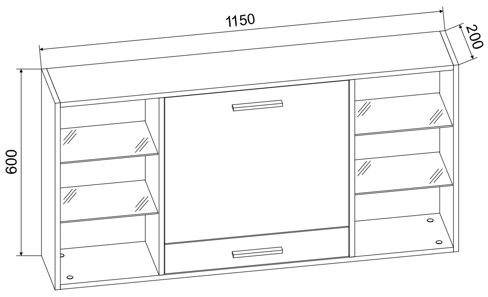 Wandschreibtisch TEALA - weiß - 115 cm