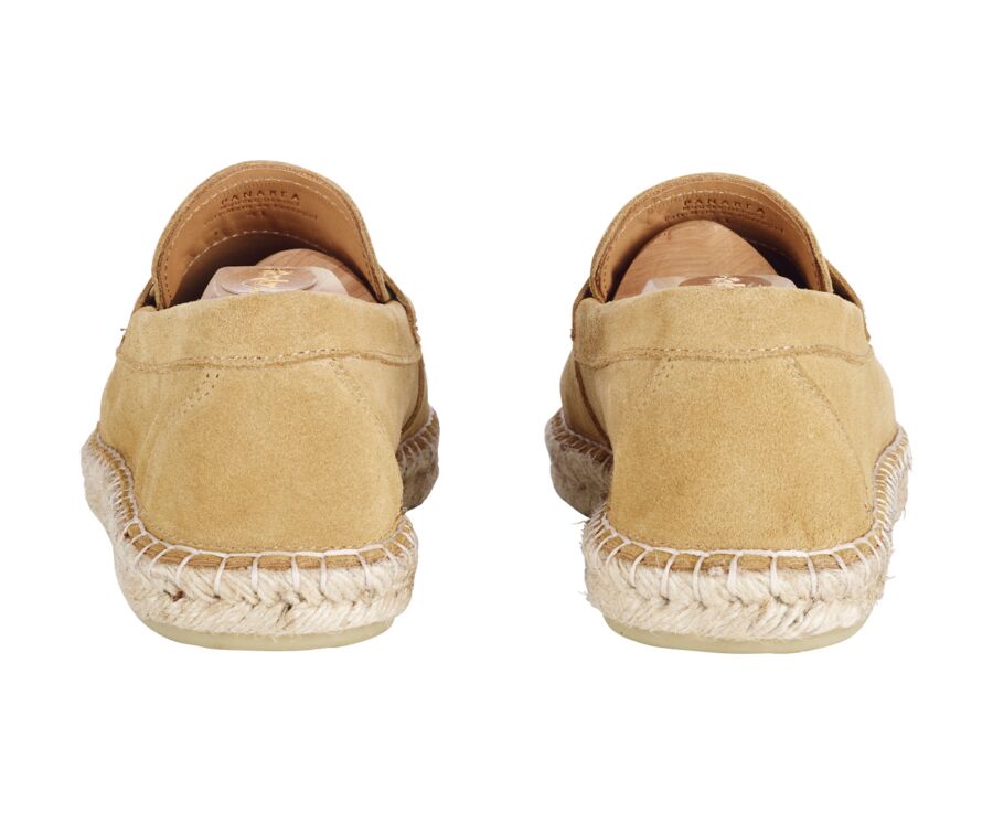 Mocassin homme été en velours Beige Foncé - PANAREA