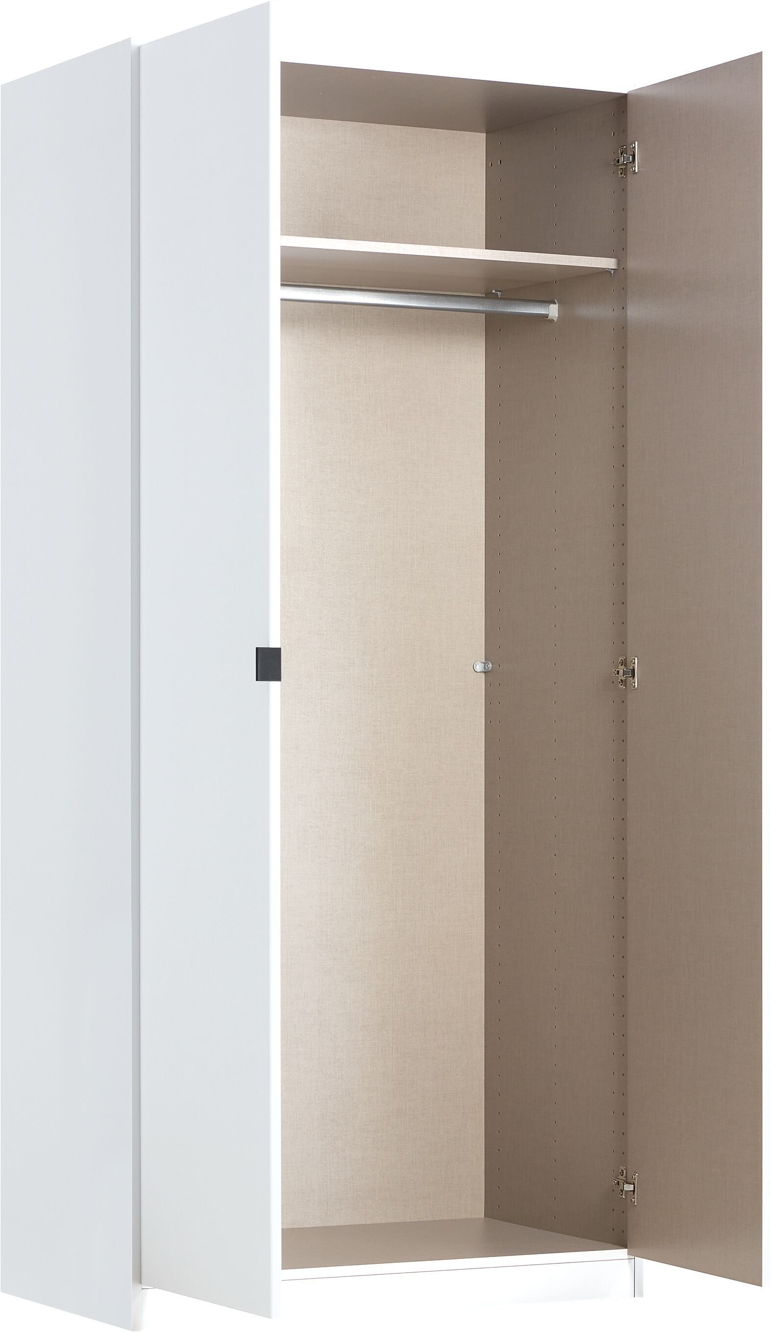 LEON Drehtürenschrank - Weiss / B: 91.0 cm x T: 54.0 cm x H: 197.0 cm
