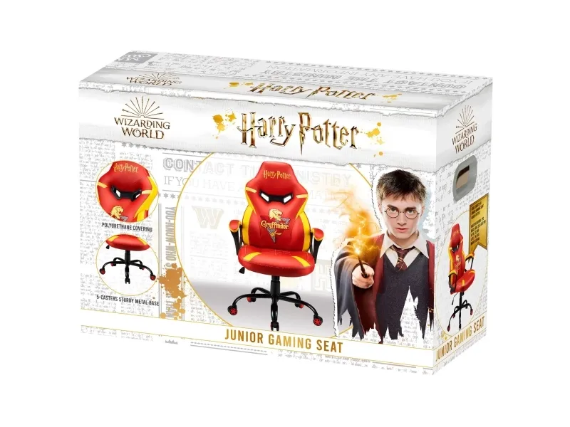SuBsonic Harry Potter Junior Griffindor - Spillestol - ergonomisk - armstøtter - drejeled - kunstig læder