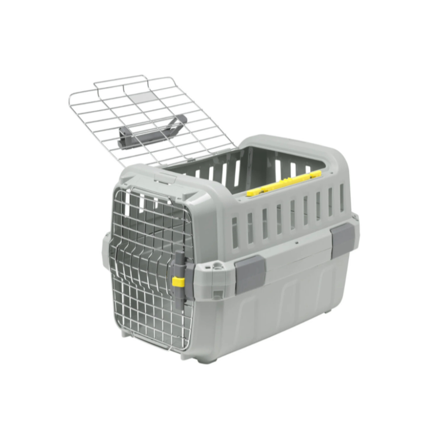 Transportadora para animais de estimação Modern Odyssey com entrada dupla para cães e gatos.