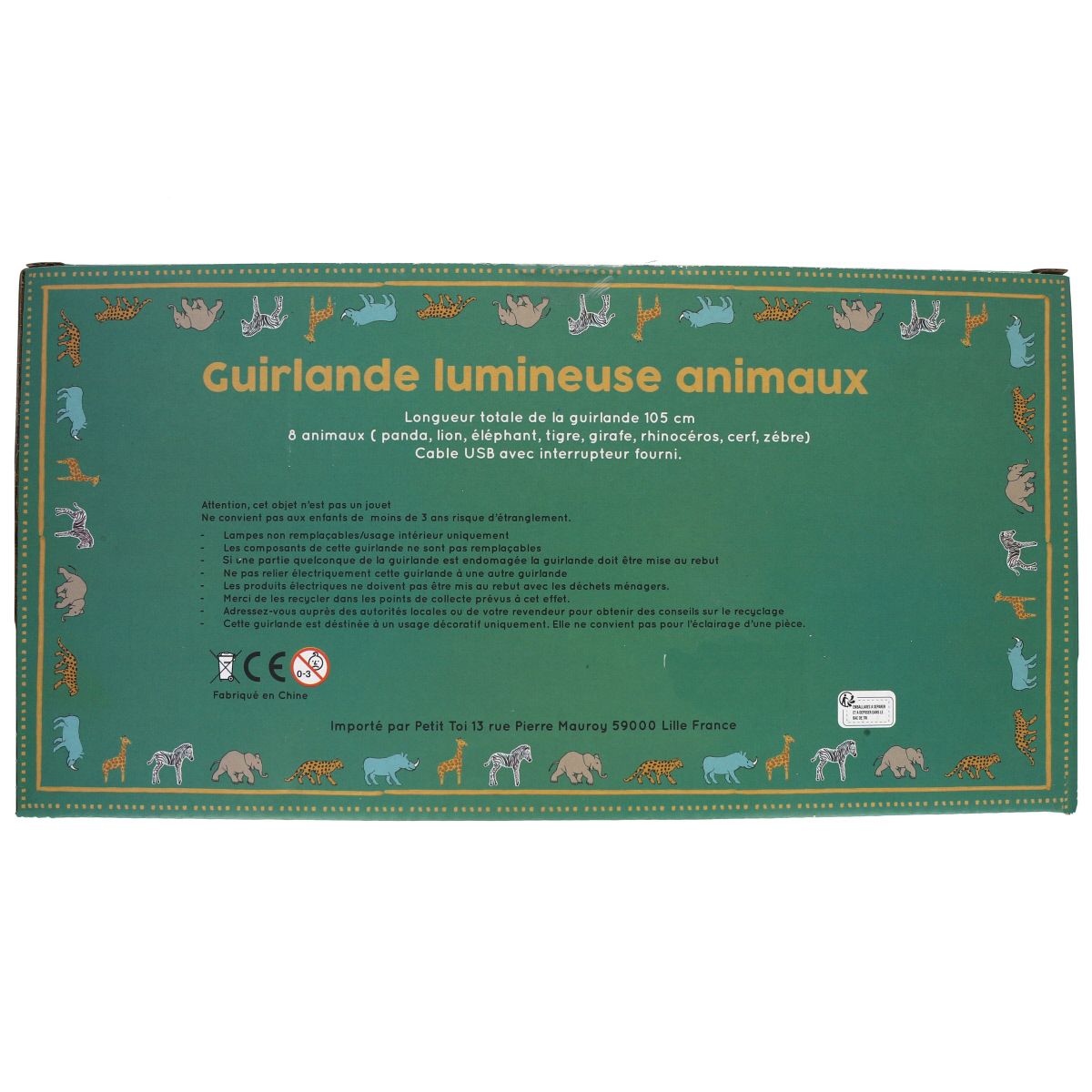Guirlande lumineuse animaux de la savane Petit toi