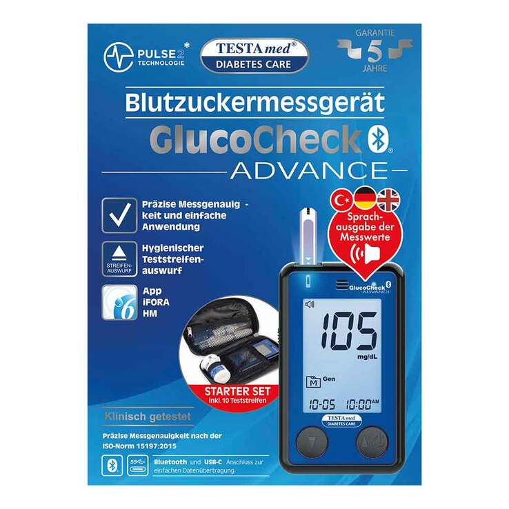 Testamed Glucocheck Advance BZ MG Starterset BT, 1 St