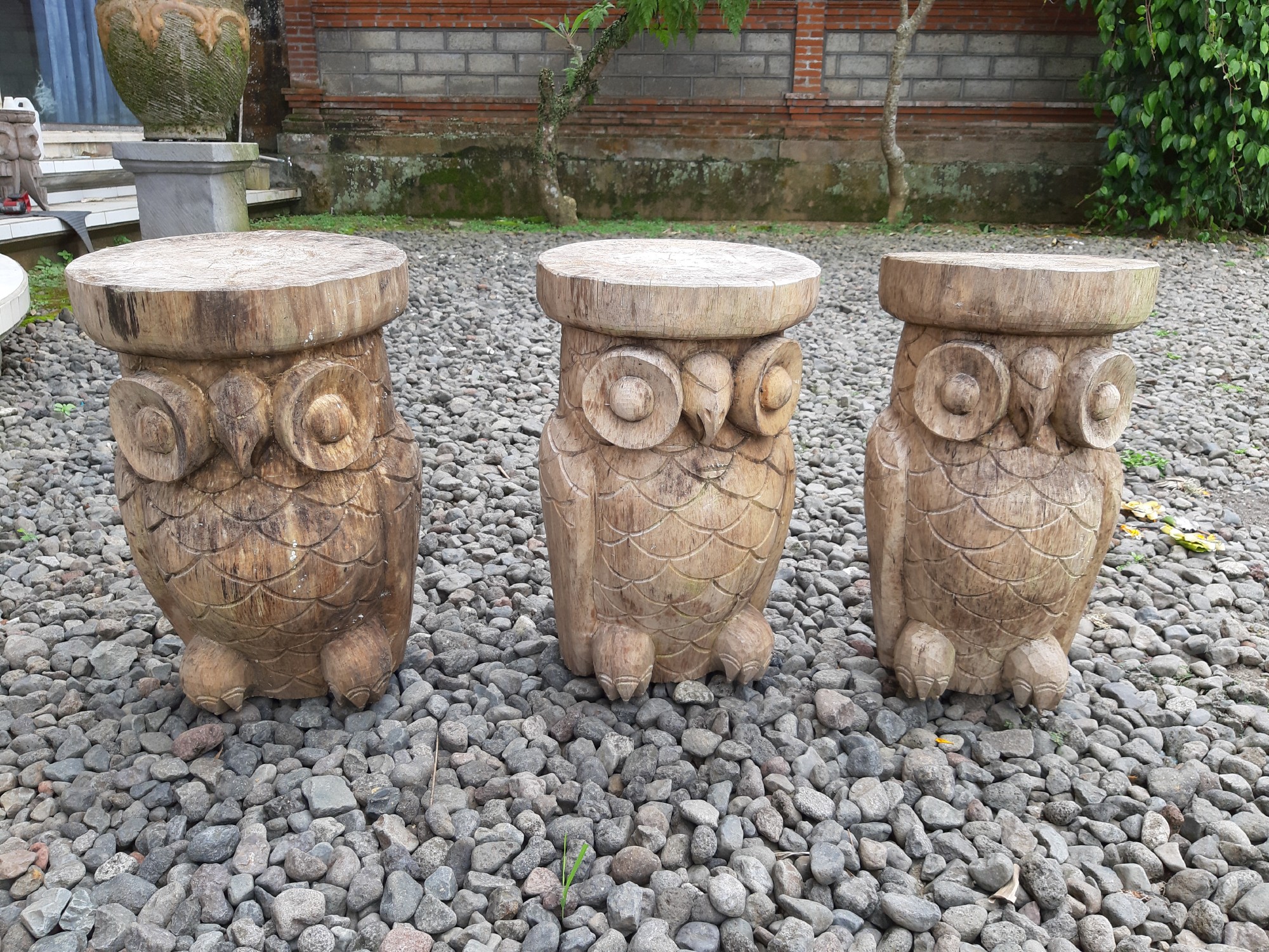 Hocker 'Eule', Holz, Ø 30, H 50 cm von fischer's lagerhaus