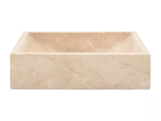 Lavabo 45x30x12 cm marbre crème brillant