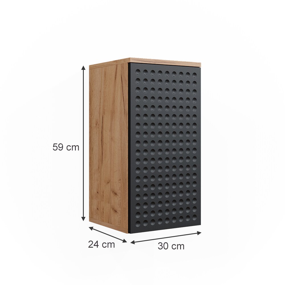 Vicco Hängeschrank Irma Eiche Anthrazit 30 x 59 cm 2 Fächer Badezimmer