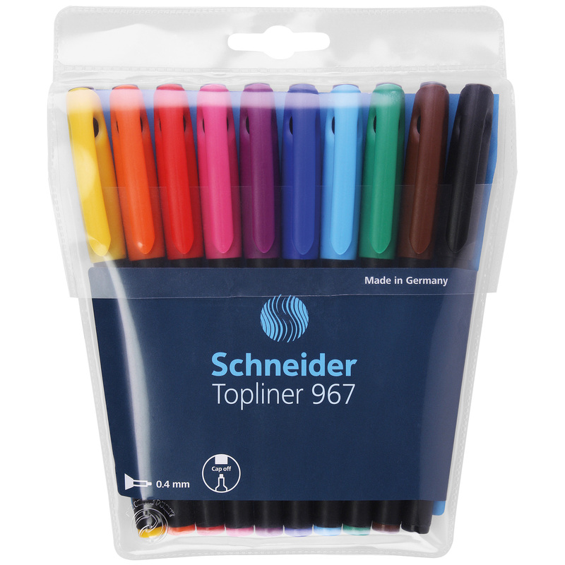 Schneider Fineliner 967, 10er Etui, assortiert