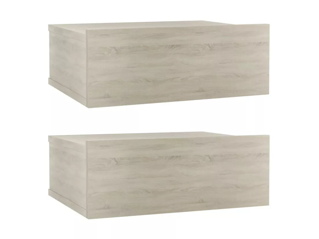 Tables de chevet flottantes 2 pcs Chêne sonoma 40x30x15