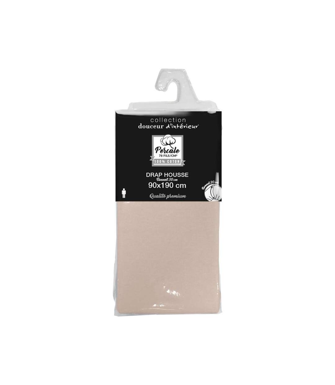 Drap Housse Percaline 90x190cm Naturel