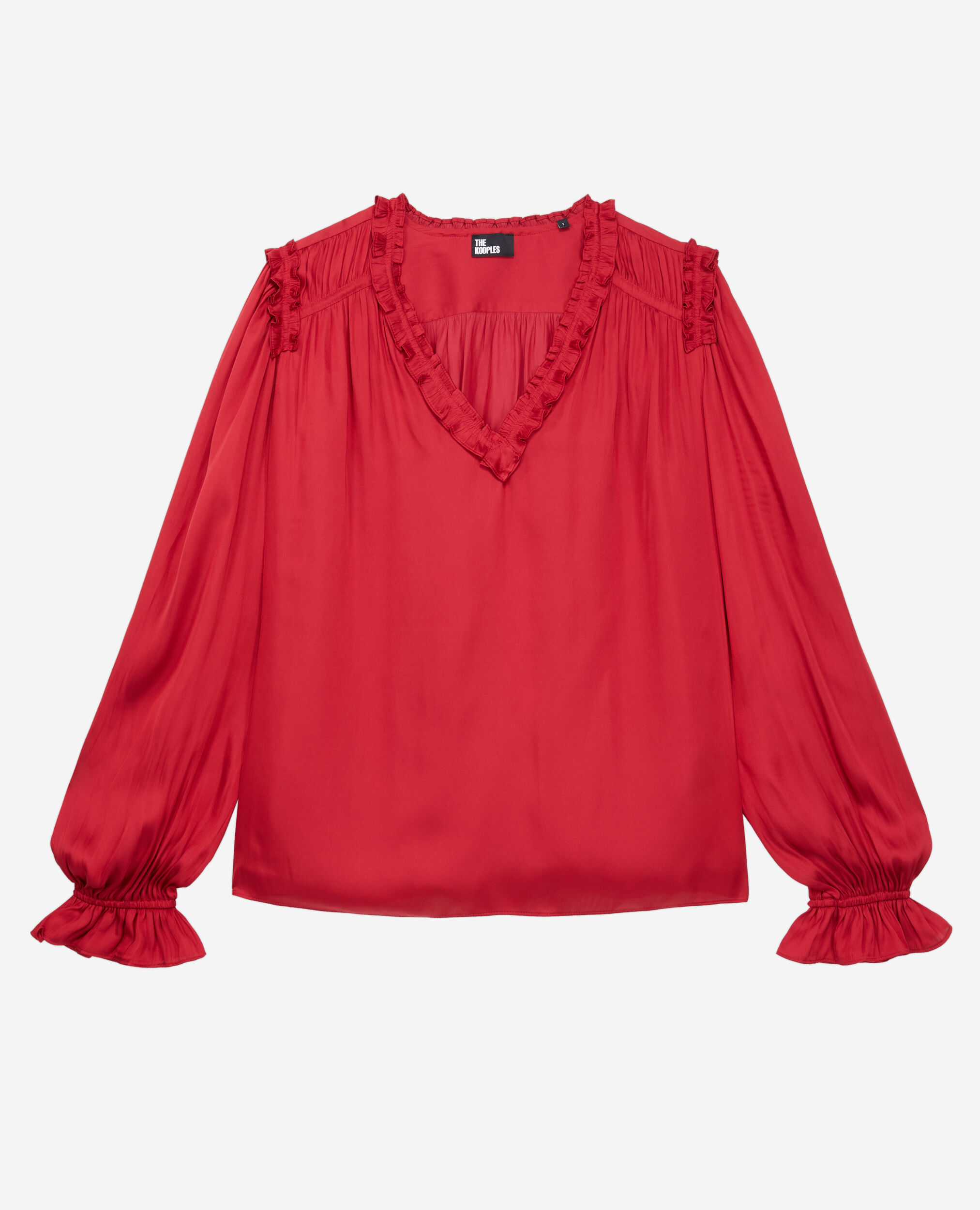 Top rouge avec fronces