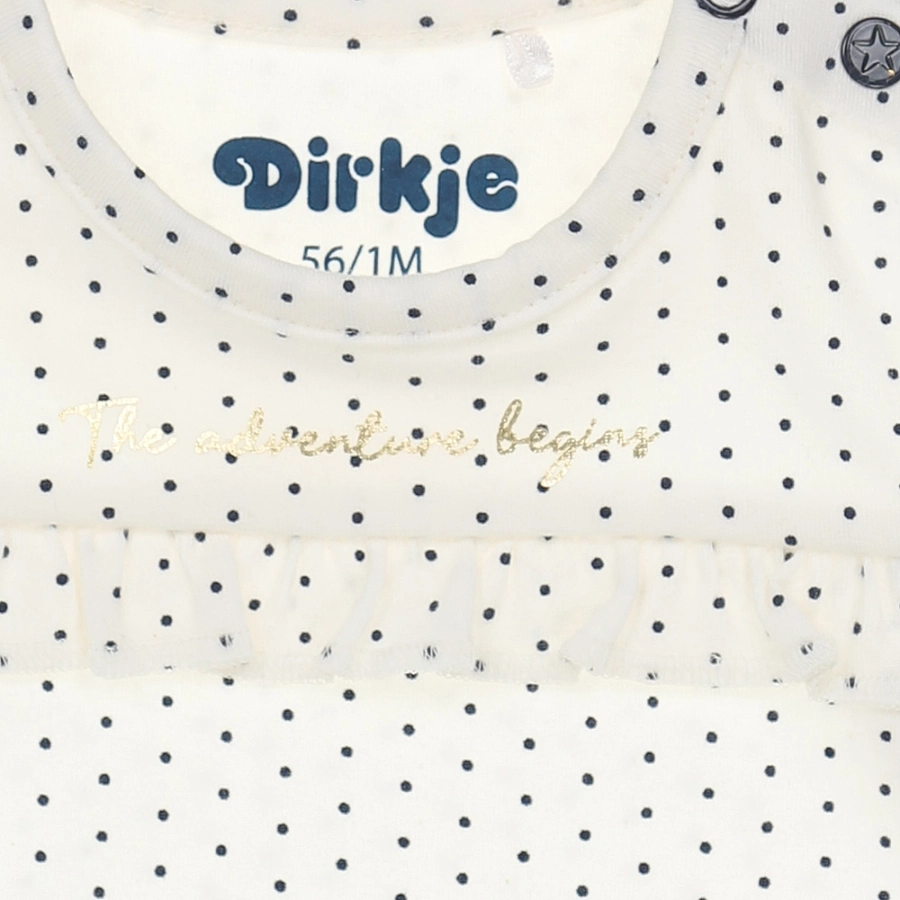 Dirkje Langarmshirt offwhite gepunktet