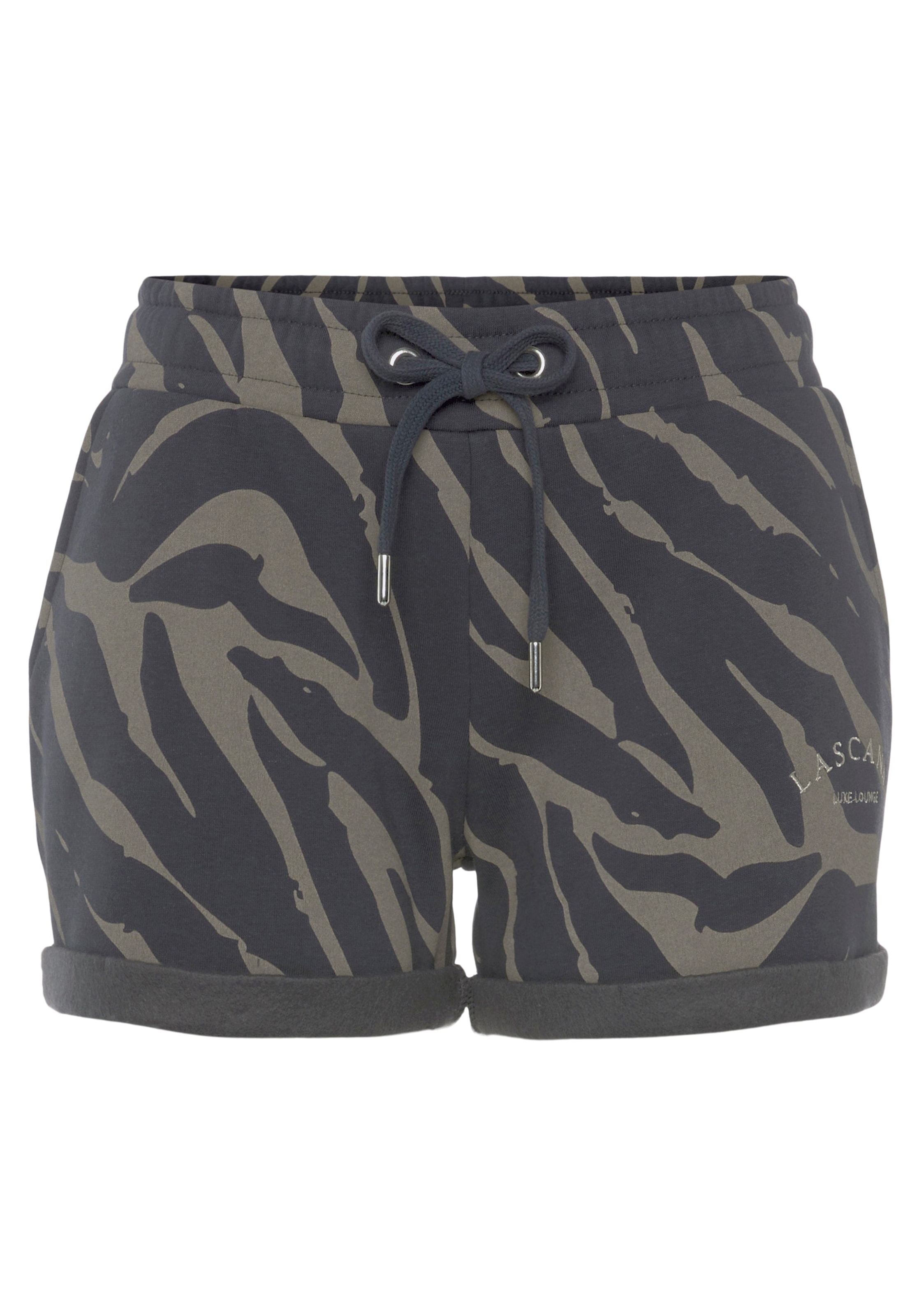 LASCANA Relaxshorts  mit seitlichen Taschen und Logostickerei, Loungewear
