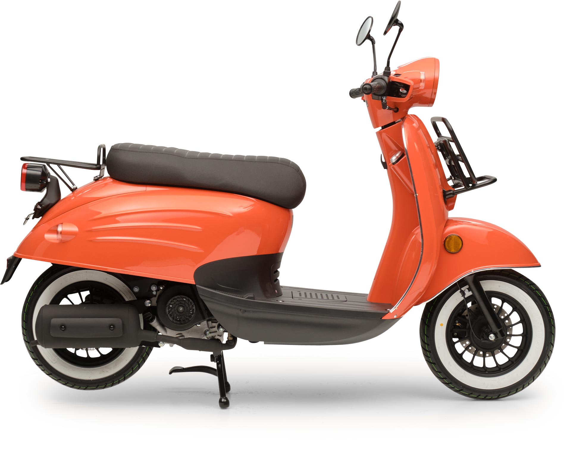 Motorroller Retro Luna Feuerrot 50ccm 45 kmh Moped Scooter