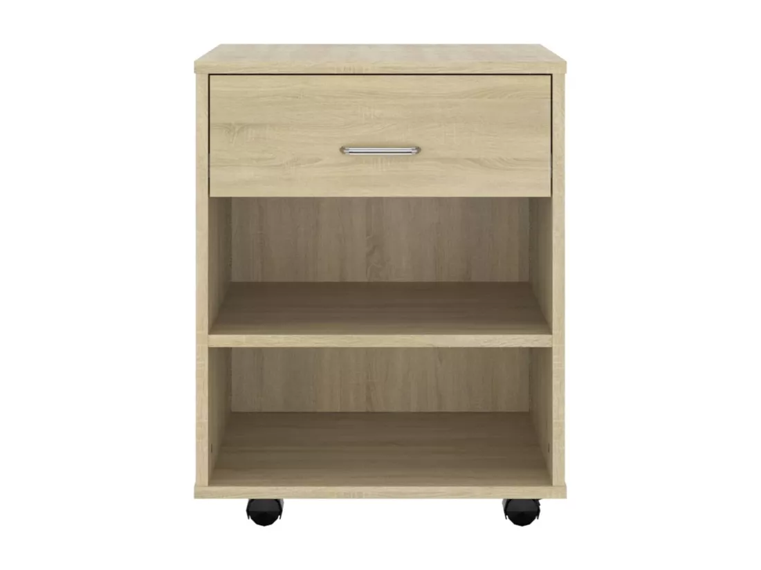 Armoire à roulettes Chêne sonoma 46x36x59 cm Bois d’ingénierie