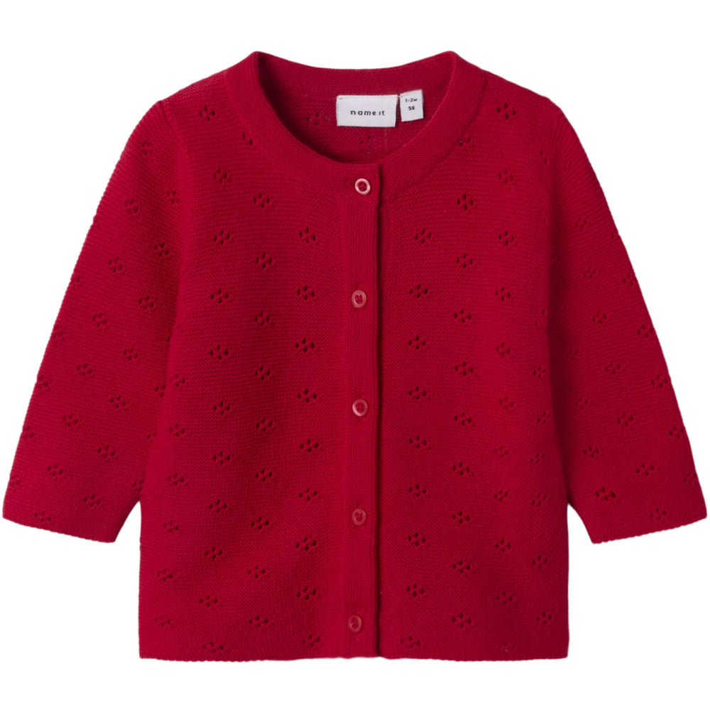 Køb Name It Lipstick Red Fie Strik Cardigan