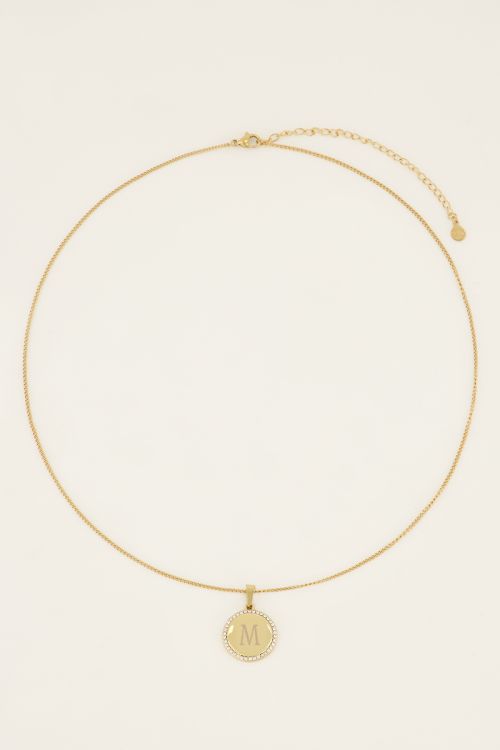 Atelier lange ketting met ronde strass bedel