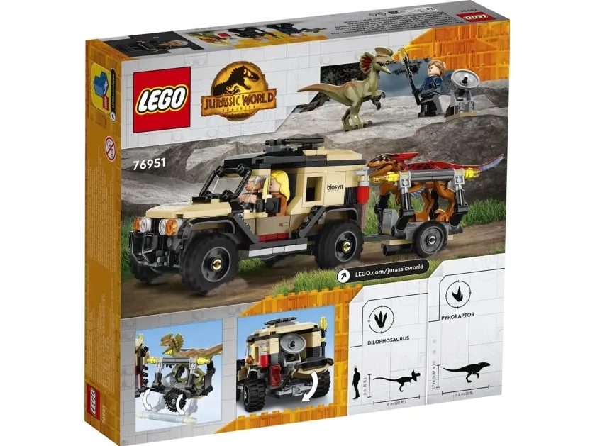 LEGO Jurassic World 76951 Pyroraptor og dilophosaurus-transport
