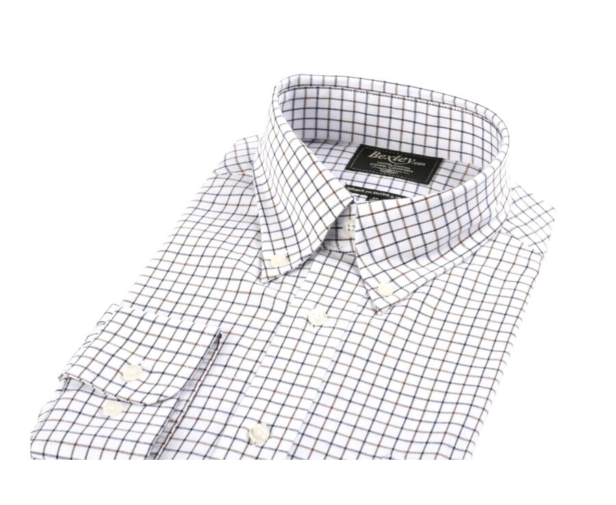 Chemise flanelle carreaux bleus et beiges - LINDSAY