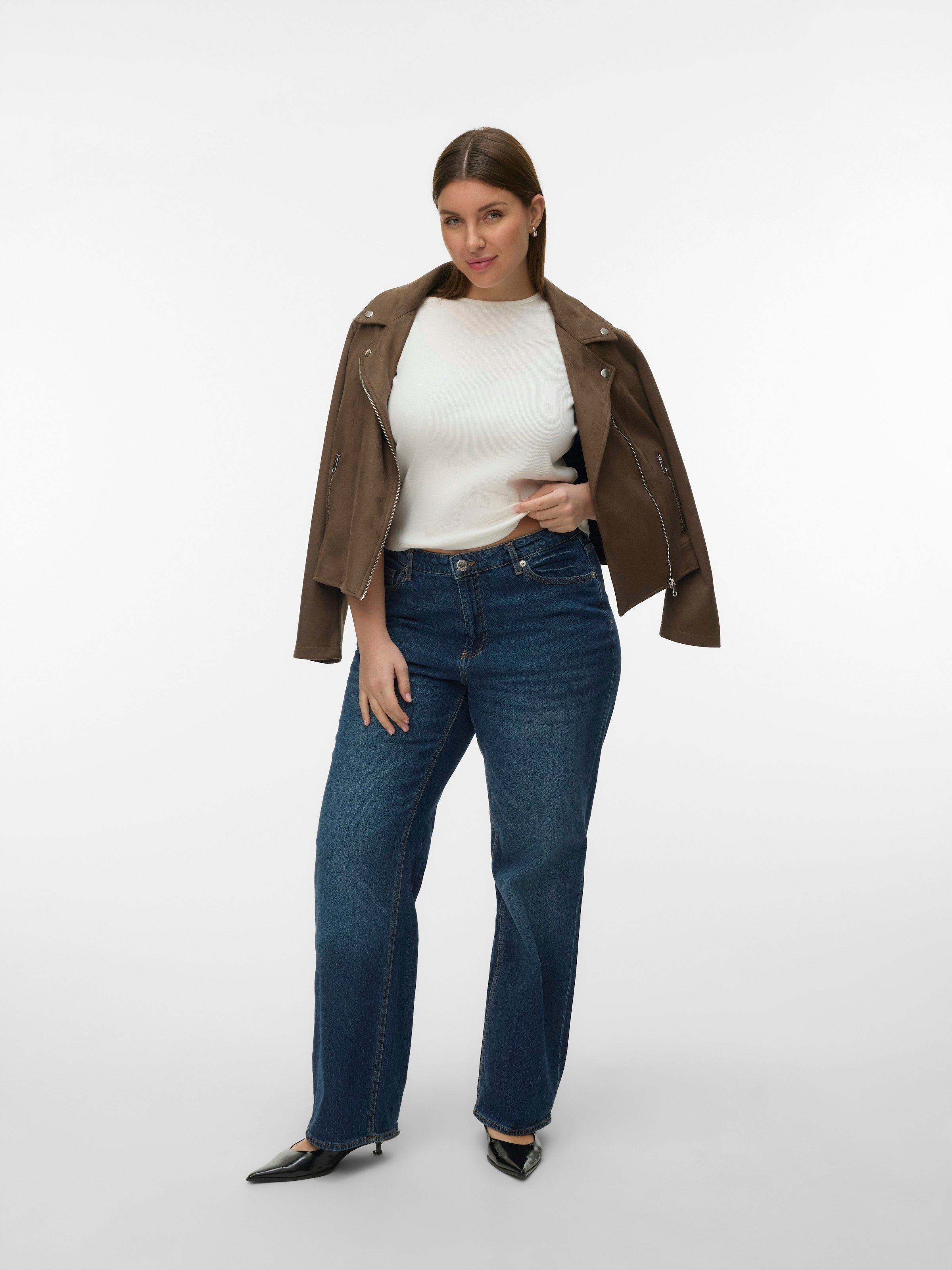 Vero Moda Curve T-Shirt »VMCHLOE SS SHORT TOP GA JRS NOOS CUR« Baumwollmischung