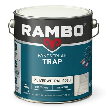 Rambo Pantserlak trap zijdeglans dekkend zuiverwit 2,5 liter