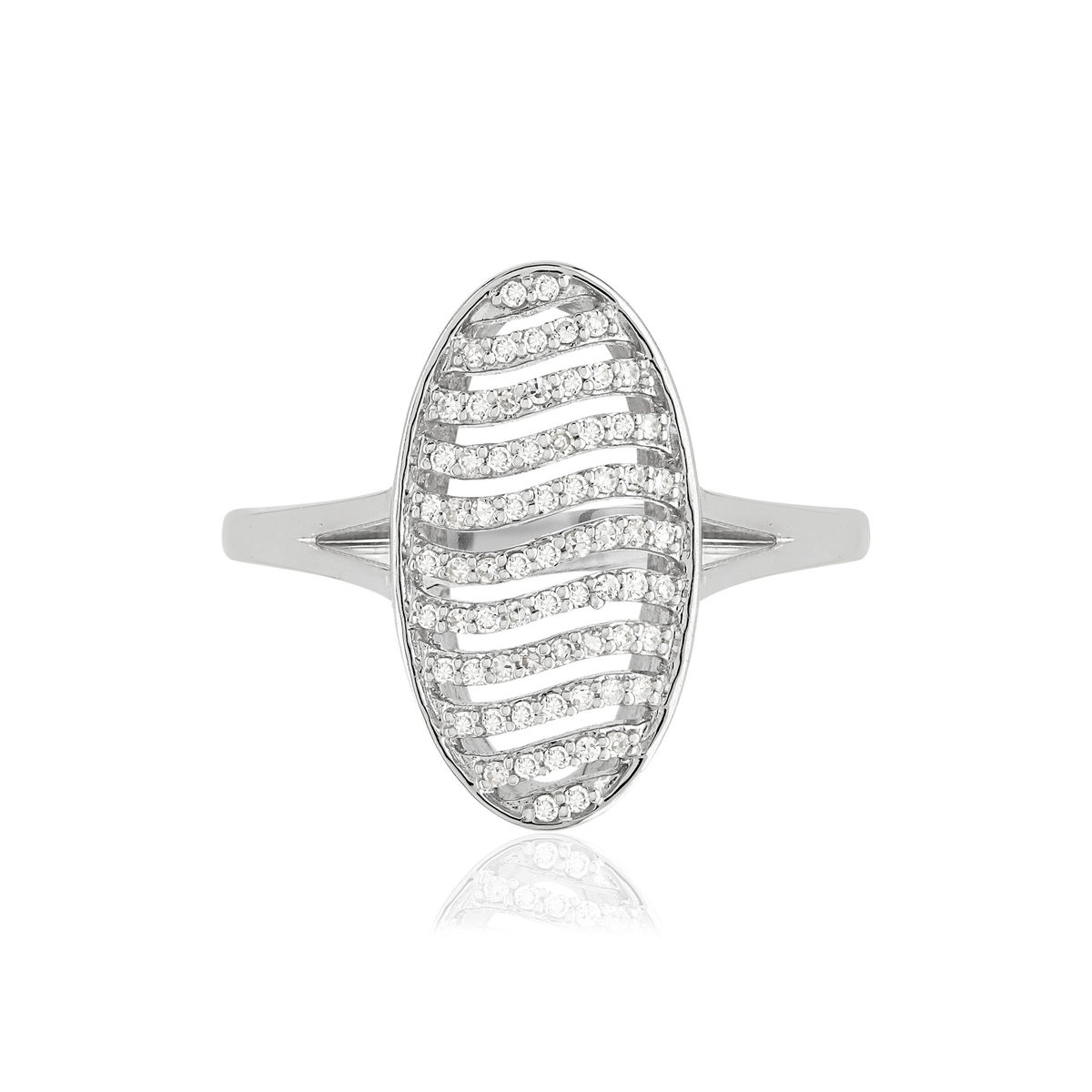 Bague or blanc 375 diamants