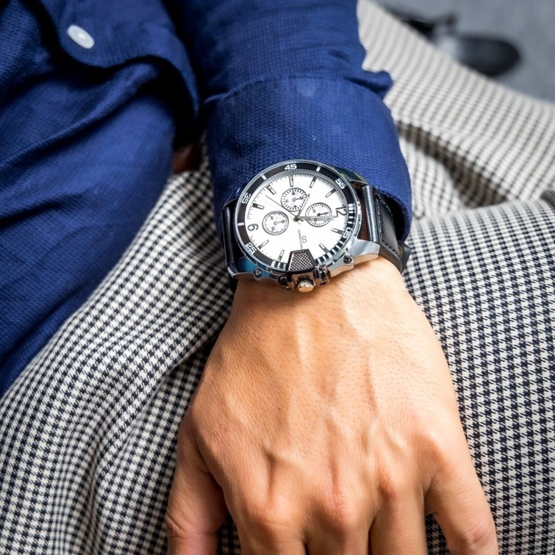 Coffret montre Homme GIORGIO bracelet Cuir Noir