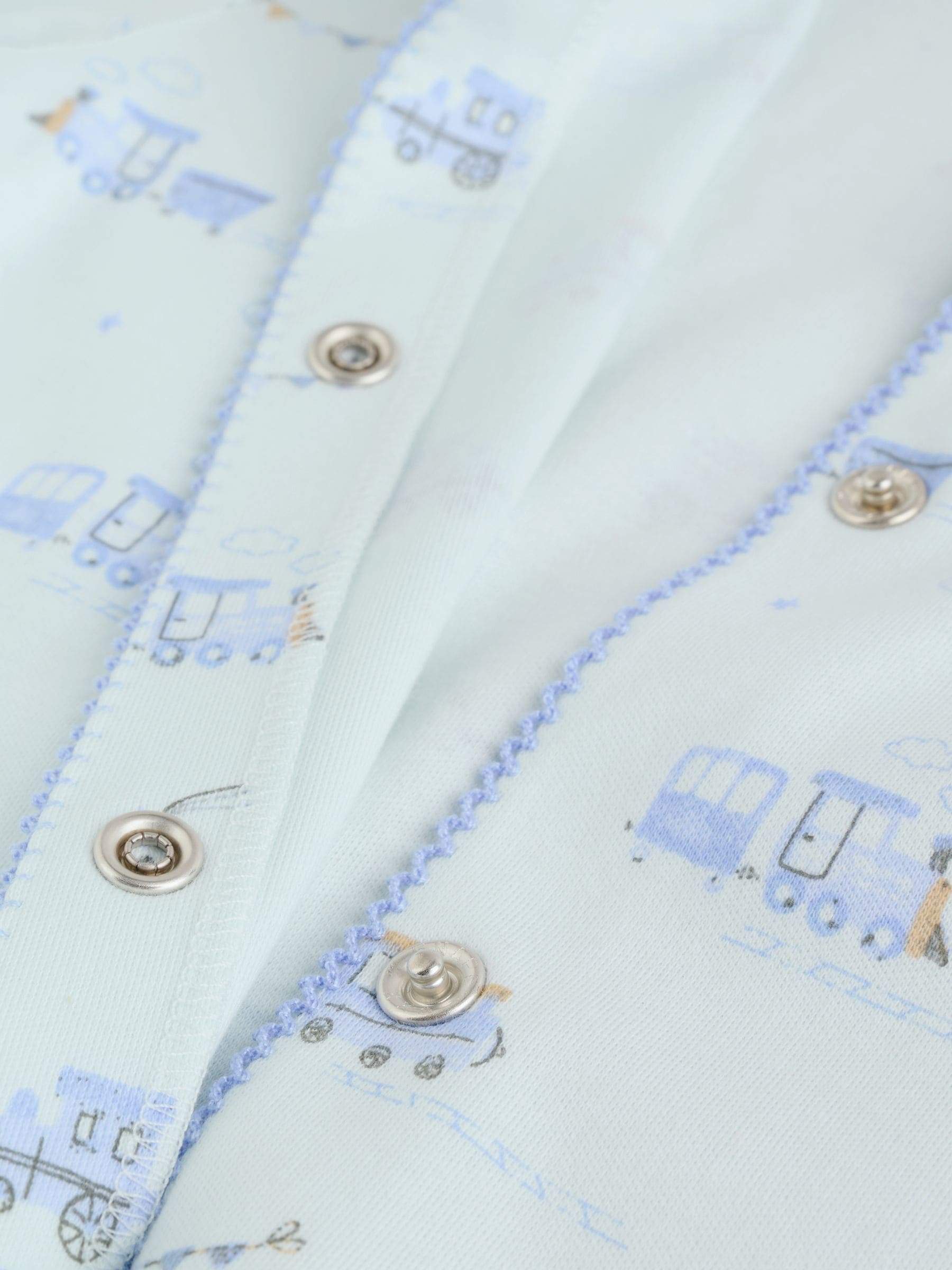 Wit/blauw - 3 babypyjama's met borduursel