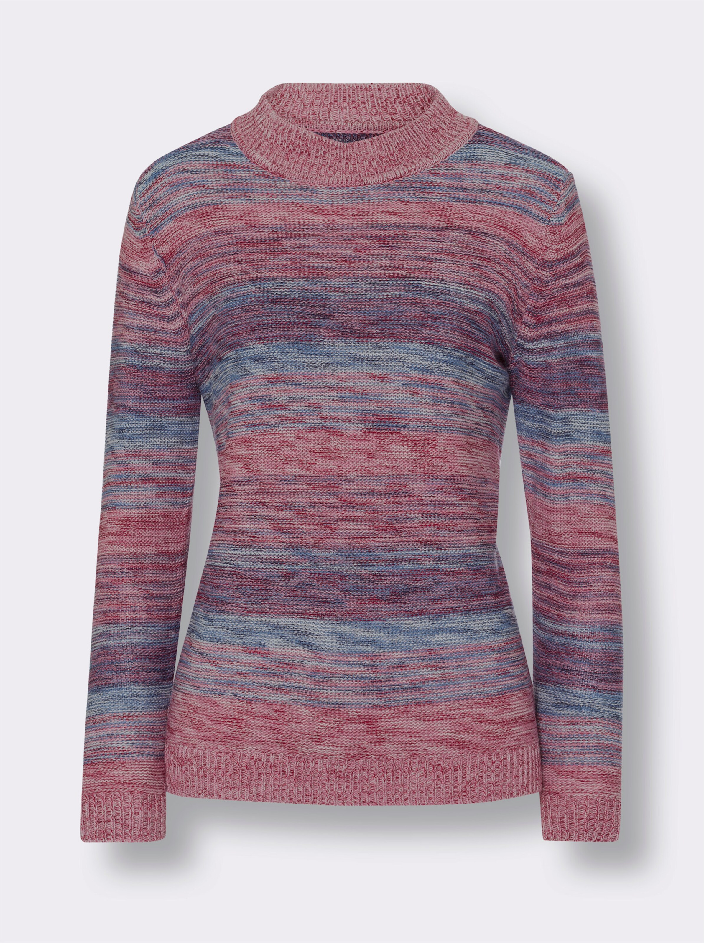 Stehkragenpullover in Melange-Optik