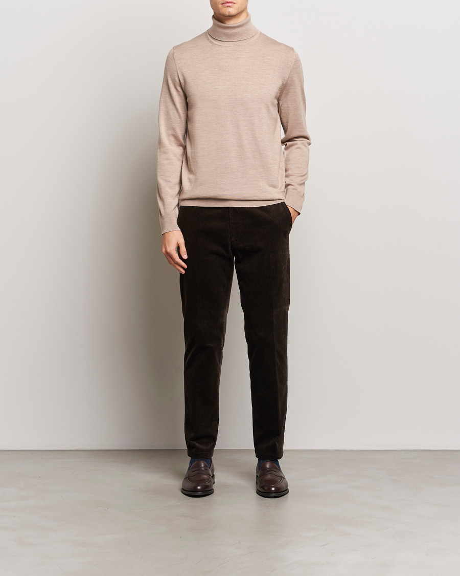 Charles Tyrwhitt Pure Merino Roll Neck Jumper Oatmeal