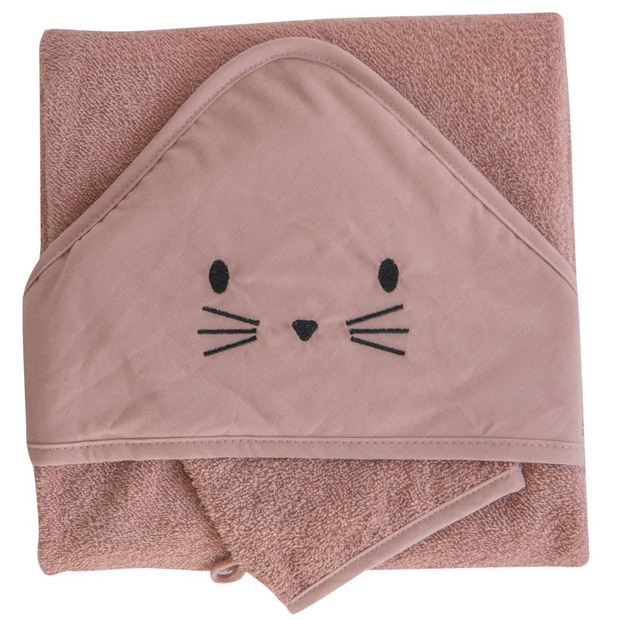 Coffret Sortie de bain + Gant 75x75 Terracotta - DOMIVA