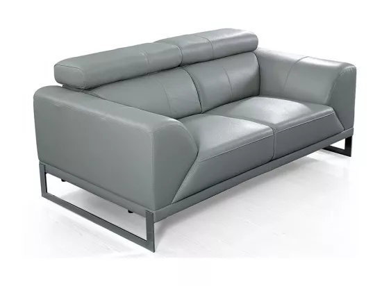 Canapé 2 places Cuir HAVANA Gris - Angle Droit
