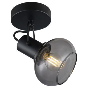 GAMMA opbouwspot Este 1-lichts zwart-glas