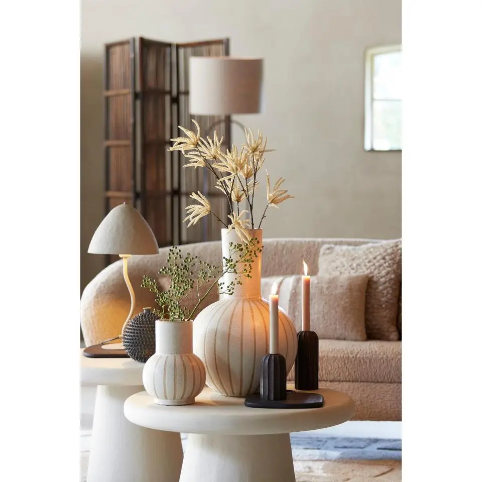 Light & Living - Ulloa vaas deco Ø34x52 cm - keramiek mat zand/bruin