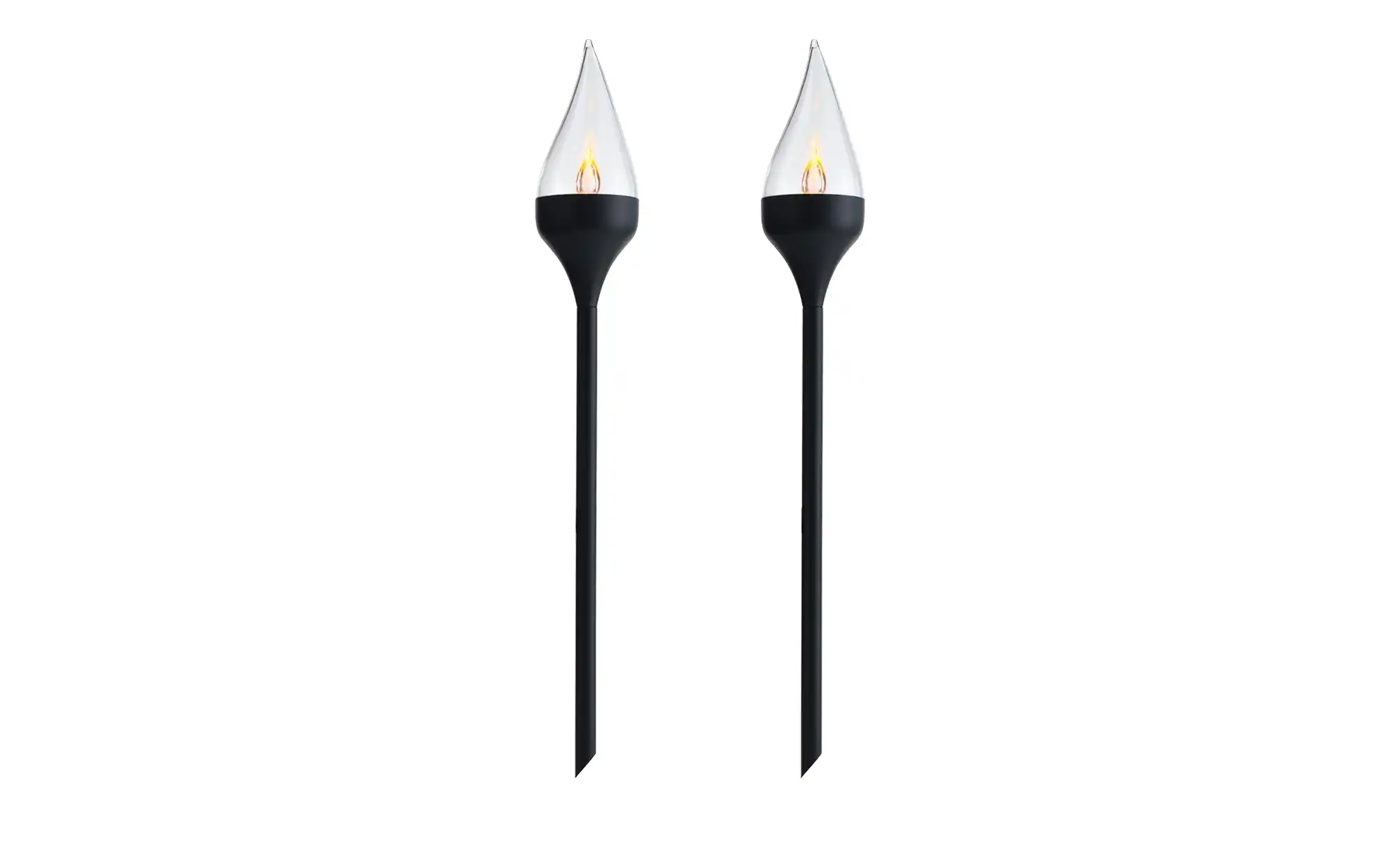 LED-Solar-Spieße, klar/schwarz, 2er-Set `Tropfen`