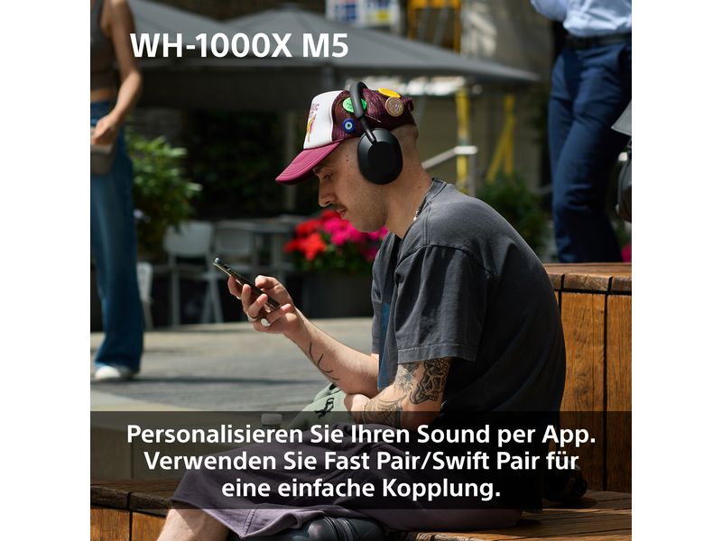 Sony Wireless Over-Ear-Kopfhörer WH-1000XM5 Schwarz Kabellose Kopfhörer mit Noise Cancelling