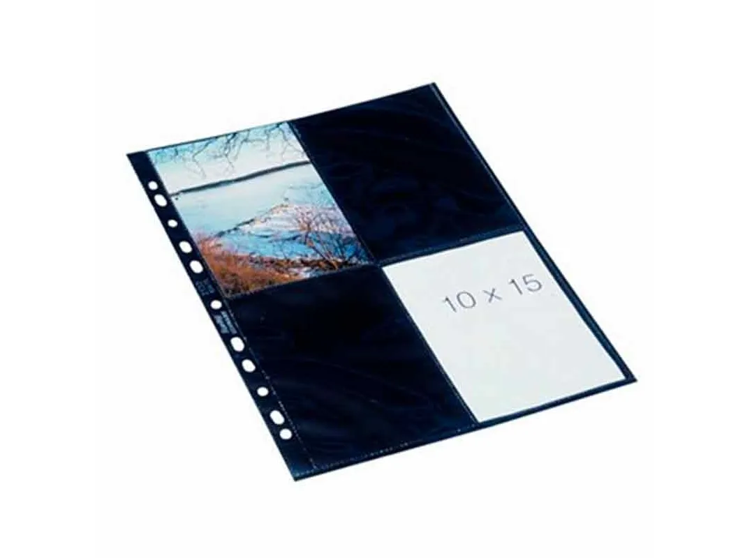 Fotolommer A4 Bantex 10x15 cm sort/klar - (10 stk.)
