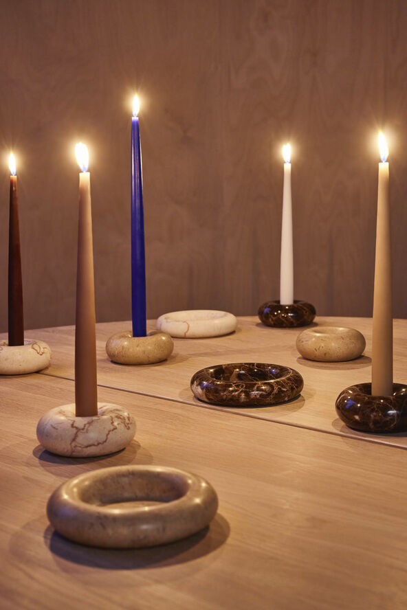 OYOY Living Design Savi Marble Candleholder - Small Beige