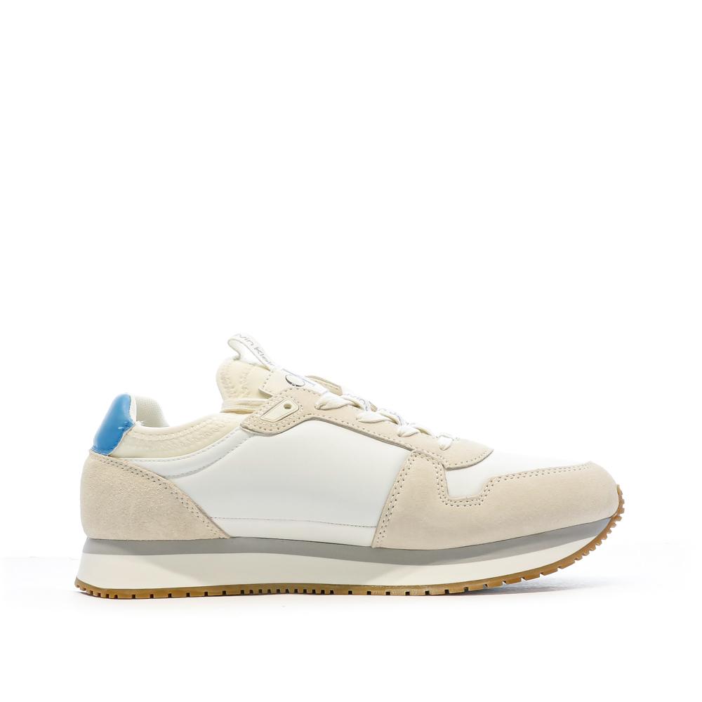Calvin Klein Jeans Baskets Blanche/Beige Homme Calvin Klein Jeans Runner Sock