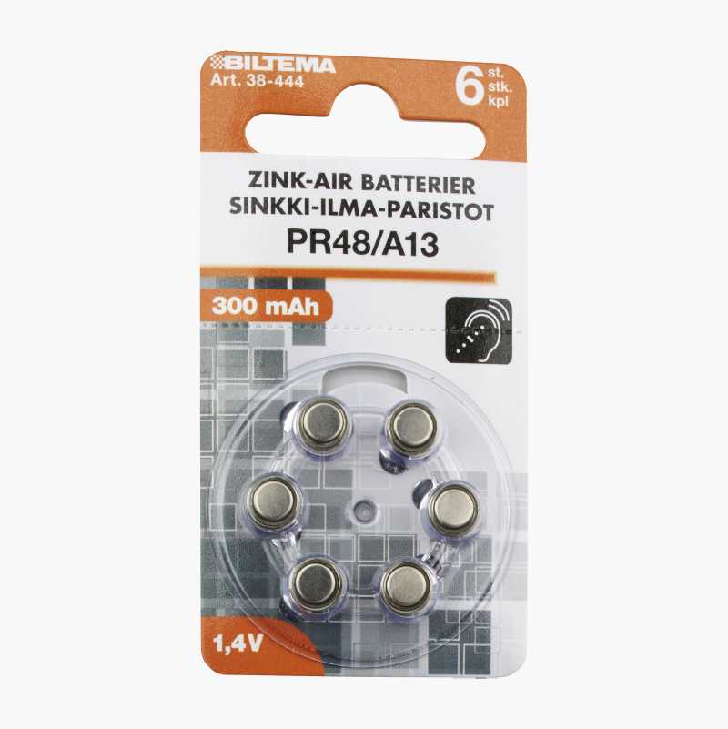 PR48 Zink-Air batteri, 6-pakning